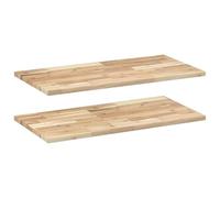 Qnhdfrt Lot de 2 étagères murales en bois d'acacia 60 x 40 x 2 cm - En bois massif non traité - Pour livres et décoration dans la cuisine, la salle de bain, le salon, la chambre à coucher - Design