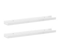 Qnhdfrt Lot de 2 étagères murales en MDF blanc brillant 60 x 9 x 3 cm - Petite étagère flottante étroite pour salle de bain, cuisine, salon, livres