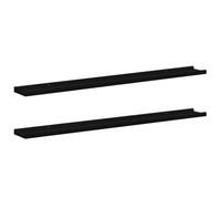 Qnhdfrt Lot de 2 étagères murales, noires, 100 x 9 x 3 cm, en MDF massif, avec capacité de charge de 5 kg, pour livres, décoration dans le salon, le couloir, la chambre à coucher