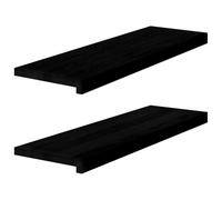 Qnhdfrt Lot de 2 marches d'escalier en chêne massif marron foncé, 80 x 25 x 2 cm, en bois massif robuste, pour escalier, rebord de fenêtre, bibliothèque et décoration avec grain naturel pour salon