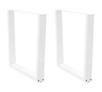 Qnhdfrt Lot de 2 pieds de table à manger en forme de V en acier revêtu par pulvérisation - Blanc - 80 x 72-73,3 cm - Pieds de meubles réglables en hauteur avec niveleurs - Design moderne pour cuisine