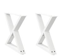 Qnhdfrt Lot de 2 pieds de table basse - Blanc - 60 x 42-43,3 cm - En acier revêtu par pulvérisation - Design géométrique moderne avec niveleurs réglables - Pour salon, salle à manger, bureau