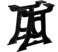 Qnhdfrt Lot de 2 pieds de table basse en fonte noire 45 x 44 x 43 cm - Design industriel - Pieds de meubles robustes pour table basse, salon, salle à manger, bureau