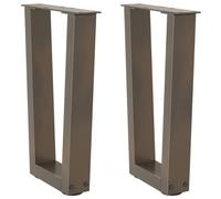 Qnhdfrt Lot de 2 pieds de table basse en forme de V - 38 x 42-43,3 cm - En acier revêtu par pulvérisation - Avec niveleurs réglables en hauteur - Design moderne pour salon, bureau, couloir
