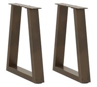 Qnhdfrt Lot de 2 pieds de table basse en forme de V en acier revêtu par pulvérisation - 38 x 42-43,3 cm - Design moderne - Hauteur réglable avec niveleurs - Pour salon, bureau, couloir