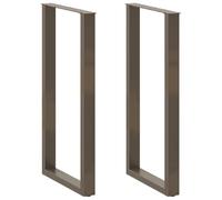 Qnhdfrt Lot de 2 pieds de table de bar en forme de U - 60 x (110-111) cm - En acier naturel revêtu par pulvérisation - Pieds de nivellement réglables - Design moderne - Robuste et durable - Pour salon