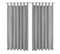 Qnhdfrt Lot de 2 Rideaux Tamisants en Micro-Satin Gris 140x225 cm