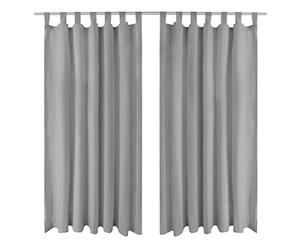 Qnhdfrt Lot de 2 Rideaux Tamisants en Micro-Satin Gris 140x225 cm
