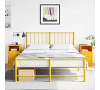 Qnhdfrt Lot de 2 tables de chevet en acier laminé à froid - Jaune moutarde - Petite table de chevet étroite avec espace de rangement - 34,5 x 39 x 62 cm - Design moderne pour chambre à coucher