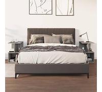 Qnhdfrt Lot de 2 tables de chevet gris Sonoma - 35 x 35 x 55 cm - En bois - Table d'appoint étroite avec compartiments ouverts pour chambre à coucher - Design moderne et grande stabilité