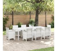 Qnhdfrt Lot de 2 tables de jardin extensibles rectangulaires, en aluminium, blanches, 250 x 100 x 73 cm, pour terrasse, balcon, avec design moderne et résistance aux UV