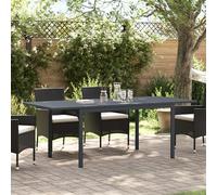 Qnhdfrt Lot de 2 tables extensibles rectangulaires - En acier revêtu par pulvérisation - Avec fonction d'extension - Pour terrasse, balcon, jardin - Anthracite - 210 x 90 x 73 cm