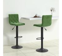Qnhdfrt Lot de 2 tabourets de bar pivotants réglables en hauteur avec revêtement en velours et ressort à gaz - Construction en acier robuste pour cuisine, bar et extérieur - 40 x 43 x 90-111 cm