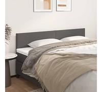 Qnhdfrt Lot de 2 têtes de lit - 100 x 5 x 78/88 cm - En cuir synthétique - Gris - Hauteur réglable - Pieds en bois massif - Design moderne - Pour chambre à coucher et chambre d'amis