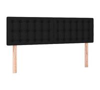 Qnhdfrt Lot de 2 têtes de lit - 144 x 78/88 cm - Noir - En polyester résistant et bois de mélèze massif - Hauteur réglable - Design moderne - Pour chambre à coucher, chambre d'amis, chambre