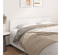 Qnhdfrt Lot de 2 têtes de lit 90 x 5 x 78/88 cm - En cuir synthétique - Blanc - Pieds en bois - Dossier réglable en hauteur - Rembourrages muraux confortables - Pour chambre à coucher, lit et chambre