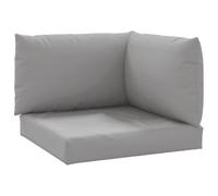 Qnhdfrt Lot de 3 coussins pour palettes - Gris Oxford - 60 x 60 cm - Avec dossier et coussins latéraux - Tissu robuste - Pour jardin, balcon, salon