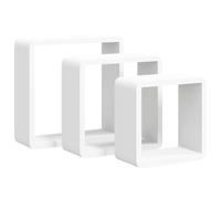 Qnhdfrt Lot de 3 Étagères Murales Cube Blanc en MDF - Étagère Flottante d'angle et Salon pour Livres et Décorations - Set de Cubes de Rangement Design Suspendus