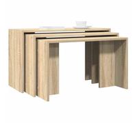 Qnhdfrt Lot de 3 tables gigognes - Tables basses - Pour extérieur, balcon, jardin - En chêne Sonoma - Empilables - Polyvalentes - Pour l'intérieur et l'extérieur - Tailles S, M, L