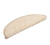 Qnhdfrt Lot de 30 tapis d'escalier, 56 x 17 x 3 cm, crème, semi-circulaires, 100 % polypropylène touffeté, antidérapants, protection des escaliers, pour l'intérieur et l'extérieur, camping-car
