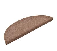 Qnhdfrt Lot de 30 tapis d'escalier - 56 x 17 x 3 cm - Marron - Semi-circulaire - En 100 % polypropylène touffeté - Avec dessous antidérapant et ruban adhésif double face - Pour escalier en bois