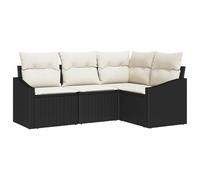 Qnhdfrt Lot de 4 canapés de jardin en polyrotin - Design moderne - Matériau robuste - Pour une utilisation en extérieur - Canapé d'angle à bras central - 62 x 85 cm - Pour jardin, terrasse, balcon