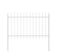 Qnhdfrt Lot de 4 clôtures de jardin blanches, éléments de clôture en acier revêtu par pulvérisation, délimitation de terrain pour jardin et terrasse, longueur totale de 6,8 m, hauteur de 130 cm