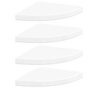 Qnhdfrt Lot de 4 étagères d'angle flottantes - Blanc brillant - 35 x 35 x 3,8 cm - En métal MDF nid d'abeille - Charge maximale : 5 kg - Design moderne - Robuste et durable - Pour salon, chambre à