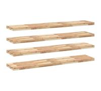 Qnhdfrt Lot de 4 étagères flottantes, 120 x 30 x 4 cm, en bois massif d'acacia non traité, design moderne et robuste, pour étagère murale, cuisine, salle de bain, salon, chambre à coucher