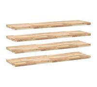 Qnhdfrt Lot de 4 étagères flottantes en bois d'acacia - 160 x 40 x 4 cm - Non traité - Modernes - En bois massif durable et aspect DIY - Pour salon, cuisine, salle de bain
