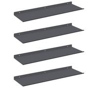 Qnhdfrt Lot de 4 étagères murales flottantes en acier - Anthracite mat - 60 x 18 x 2,5 cm - Design moderne - Construction robuste - Pour salon, couloir, chambre à coucher, bureau