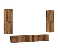 Qnhdfrt Lot de 4 meubles TV bas en bois recyclé - 100 x 30 x 30 cm - Design moderne - Charge maximale : 60 kg - Durable - Pour salon, couloir, chambre à coucher