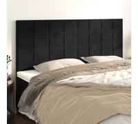 Qnhdfrt Lot de 4 têtes de lit en velours noir - 80 x 5 x 78/88 cm - Hauteur réglable - Dossier pour lit - Design moderne - Assise douce pour lire et regarder la télévision