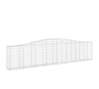 Qnhdfrt Lot de 6 Paniers à Gabions Arqués 400x30x80/100 cm, Clôture en Fer Galvanisé pour Décoration de Jardin Extérieur, Mur de Soutènement et Cage en Pierre