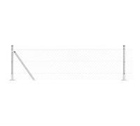 Qnhdfrt Lot de poteaux de clôture en acier 2500 mm, argent - Système de clôture robuste avec 5 poteaux et clôture pour jardin, terrasse et délimitation de terrain à personnaliser