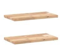 Qnhdfrt Lot d'étagères murales 60 x 20 x 2 cm en acacia massif non traité - Design moderne pour cuisine, salon, salle de bain, bureau