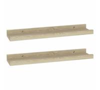 Qnhdfrt Lot d'étagères murales en chêne Sonoma - 40 x 9 x 3 cm - En MDF - Étagère fine avec capacité de charge de 5 kg - Étagère décorative double face pour couloir, salon, salle de bain et cuisine