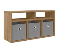 Qnhdfrt Lowboard avec 3 Tiroirs Meuble TV Bas Chêne Artisanal Petit Buffet de Salon Moderne avec 2 Étagères en Bois d'Ingénierie pour Rangement et Décoration de Maison 72 x 22,5 x 38 cm