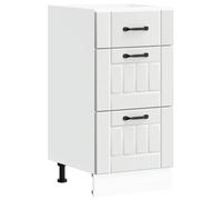 Qnhdfrt Lucca Meuble de cuisine avec tiroirs, meuble de cuisine pour espace de rangement supplémentaire, 40 x 46 x 81,5 cm, bois blanc, pieds réglables