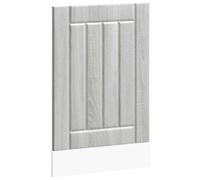 Qnhdfrt Lucca Panneau de lave-vaisselle 45 cm, façade de cuisine pour lave-vaisselle encastré, panneau avant en bois aspect sonoma gris, avec plaque de porte 45 x 57 cm