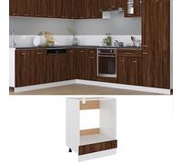 Qnhdfrt Lyon Armoire de cuisine marron aspect chêne 60 x 46 x 81,5 cm avec grand compartiment pour four et micro-ondes Design peu encombrant Pieds réglables en hauteur pour petites cuisines