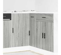 Qnhdfrt Lyon Meuble de cuisine en bois Sonoma gris 86 x 46 x 81,5 cm avec pieds réglables Grand espace de rangement pour l'organisation de la cuisine