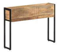 Qnhdfrt Mango Wood & Metal Raised Planter Box with Shelf, 90x20x68 cm