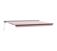Qnhdfrt Manual Retractable Patio Awning, 16.4x9.8 ft, Red and White