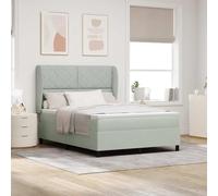 Qnhdfrt Matelas à ressorts ensachés, 140 x 190 cm, gris clair, housse en velours avec motif géométrique, dureté moyenne, pour adultes, avec ressorts ensachés et couche de mousse pour un confort de