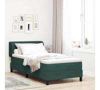 Qnhdfrt Matelas à ressorts ensachés, 90 x 200 cm, vert foncé, housse en velours moyennement dur avec couche de mousse respirante pour un confort de sommeil, une personne, pour chambre à coucher