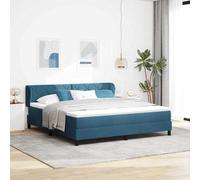 Qnhdfrt Matelas à ressorts ensachés, bleu foncé, 180 x 200 cm, avec housse en velours et mousse respirante pour un confort de sommeil en lit double