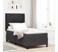 Qnhdfrt Matelas à ressorts ensachés, noir, 100 x 200 cm, tissu en velours de luxe avec ressorts simples pour un confort de sommeil, soutien moyen pour le dos et les personnes dormant sur le ventre