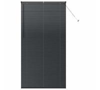 Qnhdfrt Matte Black Aluminum Venetian Window Blind, 220x110cm