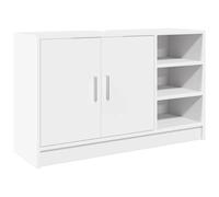 Qnhdfrt Meuble de lavabo - Blanc - 90 x 29 x 55 cm - En bois - Design moderne avec 2 portes et 3 compartiments ouverts - Merveilleux espace de rangement pour petites salles de bains et toilettes